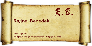 Rajna Benedek névjegykártya
